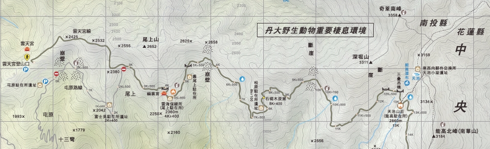 能高越嶺國家步道地圖